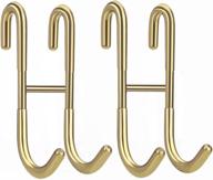 🚿 haitis 2 pack over shower glass door hook: gold-plated stainless steel rack for bathing suits, robes, towels, and more! логотип