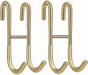 img 4 attached to 🚿 Haitis 2 Pack Over Shower Glass Door Hook: Gold-Plated Stainless Steel Rack for Bathing Suits, Robes, Towels, and more!