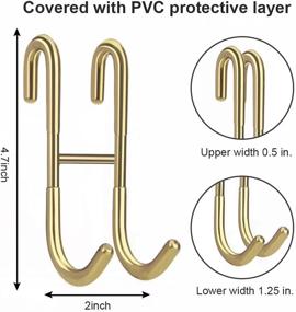 img 3 attached to 🚿 Haitis 2 Pack Over Shower Glass Door Hook: Gold-Plated Stainless Steel Rack for Bathing Suits, Robes, Towels, and more!