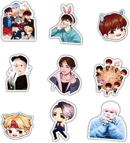 img 2 attached to 🌈 Colorful BTS Sticker Set: 50Pcs Vinyl Decals for Car, Motorcycle, Laptop & More!