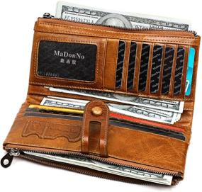 img 1 attached to Genuine Leather Women's Wallet with Checkbook - Stylish Handbags and Wallets for Women