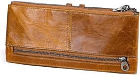 img 2 attached to Genuine Leather Women's Wallet with Checkbook - Stylish Handbags and Wallets for Women