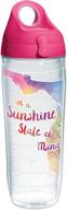 tervis florida - sunshine state themed tumbler with wrap and passion pink lid 24oz water bottle, clear logo