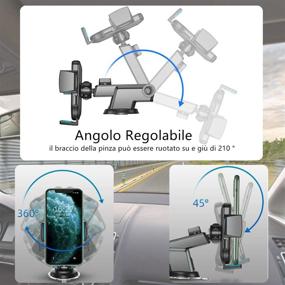 img 1 attached to 📱 360° Rotating Extendable Arm Car Smartphone Holder for Dashboard, Air Outlet & Windshield