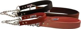 img 2 attached to 🐶 Premium Handmade Top Grain Genuine Leather Martingale Dog Collar with Padded Bottom - Strong, Soft, and Stylish Collar by Angel Pet Supplies