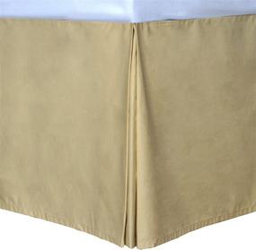 img 1 attached to 🌾 Sustainable Cotton Bed Skirt - Full Size, Wheat Tone by Cottonpure Colors