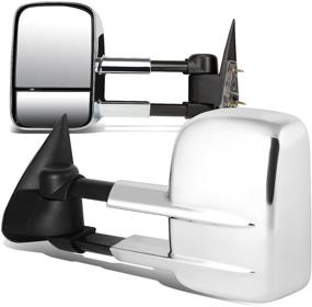 img 4 attached to 🚗 DNA Motoring TWM-022-T111-CH Powered Telescopic Towing Side Mirrors - Compatible with 88-98 C/K 1500, 88-00 C/K 2500, 95-99 Tahoe (Chrome)