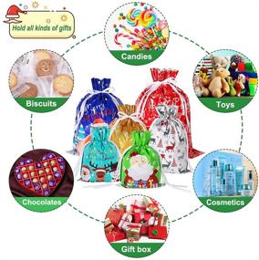 img 2 attached to 🎁 Premium Assorted Christmas Drawstring Gift Bags - 30Pcs, 4 Sizes: Ideal for Xmas Goodies, Birthdays, and Festivals