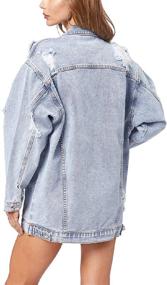 img 3 attached to JUDYBRIDAL Oversize Jacket Ripped Boyfriend Women's Clothing and Coats, Jackets & Vests