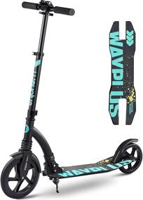 img 4 attached to 🛴 Foldable Lightweight Kick Scooter for Ages 8+, Teens, and Adults with Big Wheels - Supports up to 240 LBS. ABEC9, Max Shoe Size 15