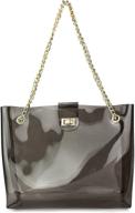 👜 clear chain tote handbag with turn lock | multifunctional womens shoulder bag logo