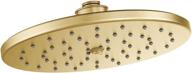 moen s112bg collection: experience luxurious immersion rainshower with 10-inch single function showerhead, brushed gold finish logo