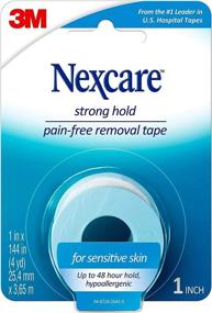 img 1 attached to Nexcare Sensitive Skin Tape 1 in x 144 in (Pack of 12) - Strong and Gentle Adhesive for Delicate Skin