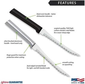 img 1 attached to Нож для нарезки помидоров Rada Cutlery: лезвие из нержавеющей стали, 8-7/8 дюймов, производство США - Купите 1-пакет сейчас с черной ручкой!