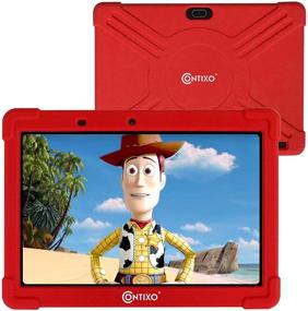 img 4 attached to 📱 Contixo Kids Tablet K101A, 10-inch HD, ages 3-7 Toddler Tablet with Camera, Parental Control, Android 10, 32GB, WiFi, Learning Tablet for Children with Teachers Approved Apps, Kid-Proof Case - Red