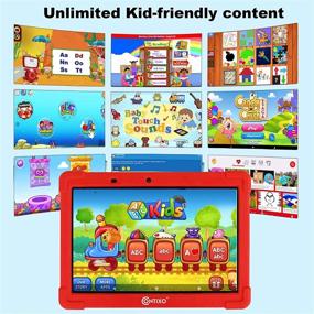 img 2 attached to 📱 Contixo Kids Tablet K101A, 10-inch HD, ages 3-7 Toddler Tablet with Camera, Parental Control, Android 10, 32GB, WiFi, Learning Tablet for Children with Teachers Approved Apps, Kid-Proof Case - Red