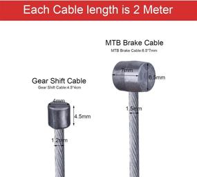 img 3 attached to 🚲 Optimized 2-Pack Mountain Bike Brake Cable Gear Cable Wire with Crimps Kit