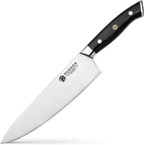 img 4 attached to 🔪 Hudson 8-inch Chef Knife with Micarta Handle and Forged ThyssenKrupp High-Carbon German Steel – Full Tang