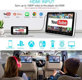 img 3 attached to 🚗 Улучшенный автомобильный DVD-плеер NAVISKAUTO 10.1'' с HDMI-входом: Регион-фри, Последнее запоминание, USB и SD-карта, Крепежный кронштейн и наушники IR в комплекте