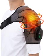 🔥 heated shoulder wrap with vibration: wireless electric heating pad massager for left and right shoulder, 3 vibration and temperature settings, led display логотип