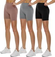 qggqdd 3 pack high waisted biker shorts for women – 5" buttery soft black workout yoga athletic shorts: ultimate comfort and style logo