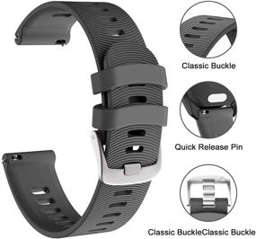 img 2 attached to 🌈 ISABAKE Soft Silicone Replacement Watch Band for Garmin Forerunner 245/245 Music/Forerunner 645/645 Music, Compatible with Garmin Vivoactive 3 / Venu Sq / Vivomove HR, 20mm Wristbands (Gray)
