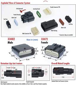 img 3 attached to 💧 Разъем провода Molex 20 Pin: Harley Черный водонепроницаемый герметичный набор с MX150 и CPA