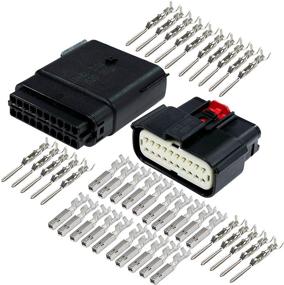 img 4 attached to 💧 Разъем провода Molex 20 Pin: Harley Черный водонепроницаемый герметичный набор с MX150 и CPA