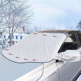 img 4 attached to ❄️ Car Windshield Snow Cover: Ultimate Solution for Winter - Shield Your Car from Ice, Snow, and Frost with Magnetic Edges - No More Scraping or Shoveling!