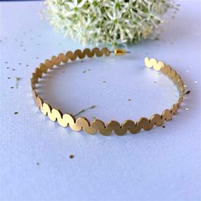 img 3 attached to 🌼 HILROSE Golden Hoop Earrings: Brass Matt Finish with Wooden Resin for Women/Girls - Lightweight Fashion Jewelry for Birthday, Summer Parties & Friendship Gifts