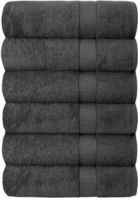 img 3 attached to 🛀 Premium Bath Towels Set of 6 - Quba Linen Luxury Hotel & Spa, 100% Cotton, 24x48 inch, Ultra Soft Large Towel Set, Highly Absorbent, Ideal for Pool, Gym, Daily Usage, Pack of 6
