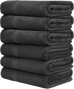 img 2 attached to 🛀 Premium Bath Towels Set of 6 - Quba Linen Luxury Hotel & Spa, 100% Cotton, 24x48 inch, Ultra Soft Large Towel Set, Highly Absorbent, Ideal for Pool, Gym, Daily Usage, Pack of 6