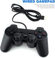 🎮 usb wired joystick gamepad controller with double vibration feedback motors for pc computer laptop windows - black logo