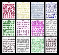 2021 the latest alphabet stencils: 12pcs letter and number stencils for diy painting on various surfaces - wood boards, cakes, signs, diaries, and more logo