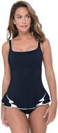 women's peplum scoop neck one piece swimsuit from profile by gottex logo