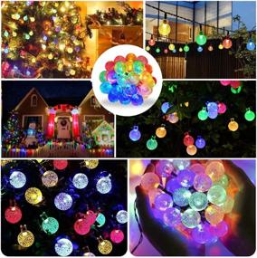 img 3 attached to 🔅 Fairy Lights Solar Outdoor Garden - Lvanvos Solar/USB String Lights 30ft 60 Crystal Balls | 8 Modes, Hanging Fairy Lights for Bedroom, Garden, Yard | Christmas, Wedding, Party Decor