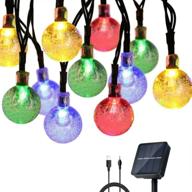 🔅 fairy lights solar outdoor garden - lvanvos solar/usb string lights 30ft 60 crystal balls | 8 modes, hanging fairy lights for bedroom, garden, yard | christmas, wedding, party decor логотип