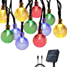 img 4 attached to 🔅 Fairy Lights Solar Outdoor Garden - Lvanvos Solar/USB String Lights 30ft 60 Crystal Balls | 8 Modes, Hanging Fairy Lights for Bedroom, Garden, Yard | Christmas, Wedding, Party Decor