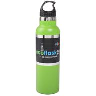 🌿 eco-friendly alpex stainless steel hydration insulated water bottle with leak proof mouth lid - superior thermal performance for hot or cold liquids, double wall vacuum insulated sweat proof sports canteen water bottle, 21oz, green логотип