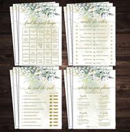 🌿 25 greenery watercolor eucalyptus gold bridal shower bachelorette games bundle: he said she said, find the guest quest, would she rather, what's in your phone & more! logo