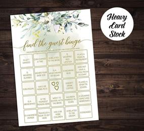 img 2 attached to 🌿 25 Greenery Watercolor Eucalyptus Gold Bridal Shower Bachelorette Games Bundle: He Said She Said, Find The Guest Quest, Would She Rather, What's In Your Phone & More!