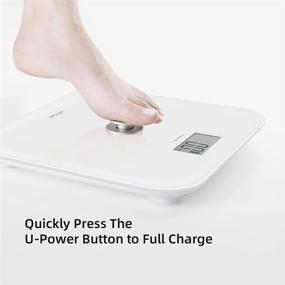 img 2 attached to 🔋 Revolutionary AIR SCALE: Battery-Free Digital Bathroom Weight Scale - Dynamic Body Scale with Large LCD Display, Wide Platform, and Measure Tape Included (White, 400 Pounds)