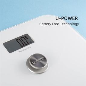 img 3 attached to 🔋 Revolutionary AIR SCALE: Battery-Free Digital Bathroom Weight Scale - Dynamic Body Scale with Large LCD Display, Wide Platform, and Measure Tape Included (White, 400 Pounds)