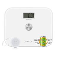 🔋 revolutionary air scale: battery-free digital bathroom weight scale - dynamic body scale with large lcd display, wide platform, and measure tape included (white, 400 pounds) logo