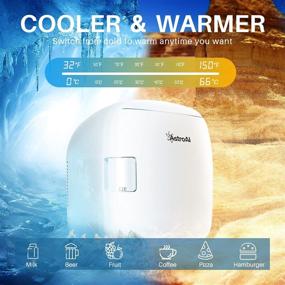 img 2 attached to AstroAI Mini Fridge: 12 Can Thermoelectric Cooler and Warmer - Perfect Christmas Gift for Bedroom, Beverage, Skincare - ETL Listed (White)