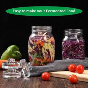 img 3 attached to 🥒 Fermentation Glass Weights 6-Pack with Easy Grip Handle for Wide Mouth Mason Jar Fermenting Sauerkraut, Pickles, Kimchi Vegetables, Canning Supplies, and More - Dishwasher Safe - Home Fermented Foods Made Easy