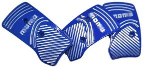 img 1 attached to Surla Black Aluminium Non Slip Sport Pedal Brake Pad Covers Manual Car 3 PC (Blue)