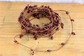 img 1 attached to 🌿 Burgundy Pip Berry Garland - 18 feet - Country Primitive Floral Craft Décor