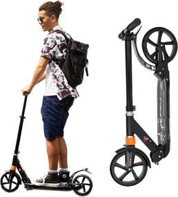 img 4 attached to 🛴 Foldable Kick Scooter for Adults, Teens & Kids 12 Years+".