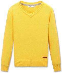 img 4 attached to 👦 CUNYI Boys V-Neck Pullover: Stylish & Comfortable Cotton Knit Sweater